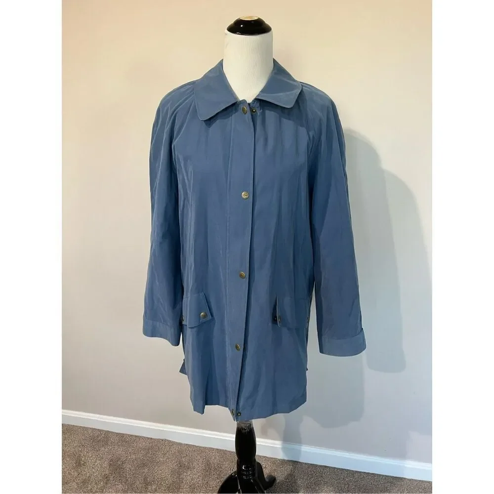 Burberrys’ women coat blue oversize full zip pockets size M - Picture 2 of 13